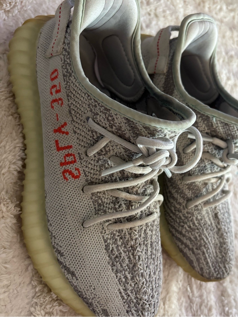 Adidas Yeezy Boost 350 V2 Men Gray Blue Tint Sneakers Size 7.5 - Picture 3 of 12